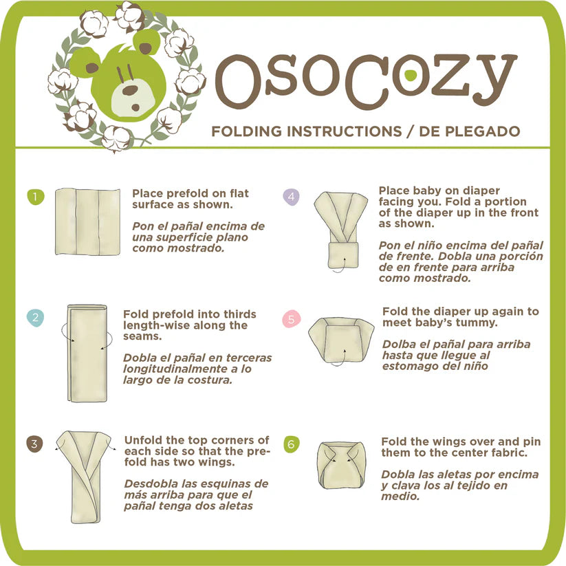 Organic Cotton Prefold 6 pack